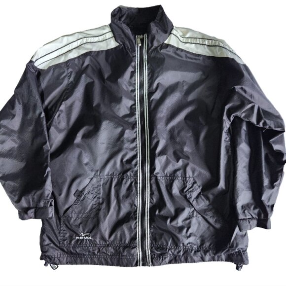 Kewl Windbreaker Jacket Mens Large Black Authentic Sports Apparel - Picture 9 of 12
